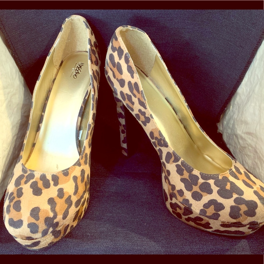 Leopard Print Suede Heels